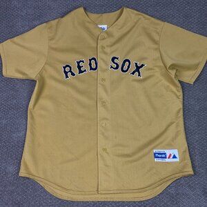 Vintage Boston Red Sox Jersey Men's XXL Gold Majestic Made in USA Alternate